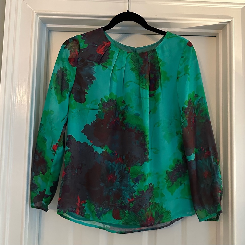 J. CREW Long Sleeve Floral Blouse - Size 4